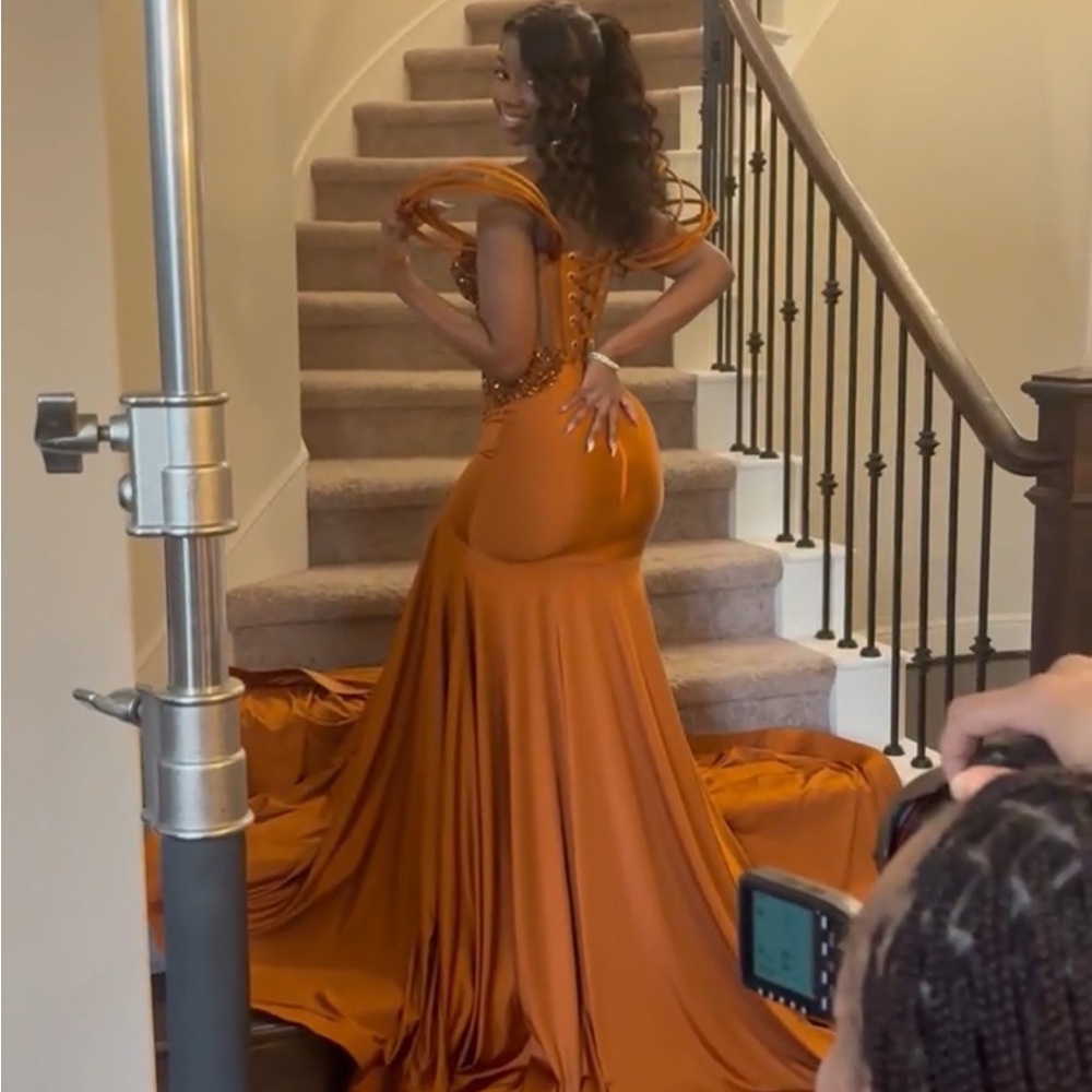 Elegant Copper Evening Gown